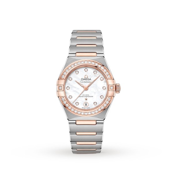 Replica Omega Constellation Women Automatic Mother of Pearl Stainless Steel Watch O13125292055001
