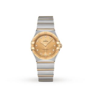 Replica Omega Constellation Women Quartz Champagne Stainless Steel Watch O13120286058001