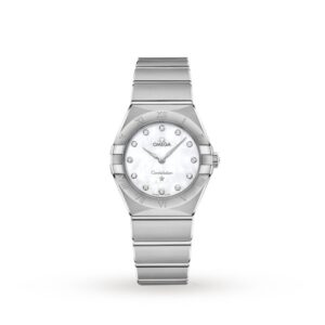 Replica Omega Constellation Women Quartz Mother of Pearl Stainless Steel Watch O13110286055001