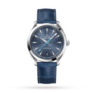 Replica Omega Seamaster Aqua Terra Men Automatic Blue Leather Watch O22013412103002