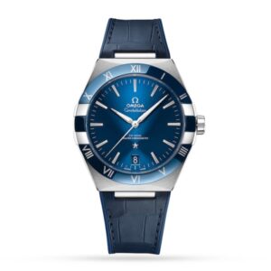 Replica Omega Constellation Men Automatic Blue Leather Watch O13133412103001