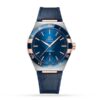Replica Omega Constellation Men Automatic Blue Leather Watch O13123412103001