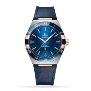Replica Omega Constellation Men Automatic Blue Leather Watch O13123412103001