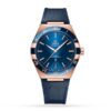 Replica Omega Constellation Men Automatic Blue Leather Watch O13163412103001
