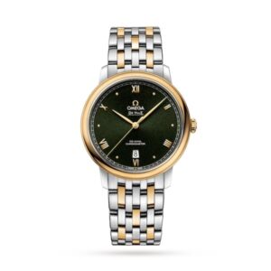 Replica Omega De Ville Men Automatic Green Stainless Steel & 18ct Gold Watch O42420402010001