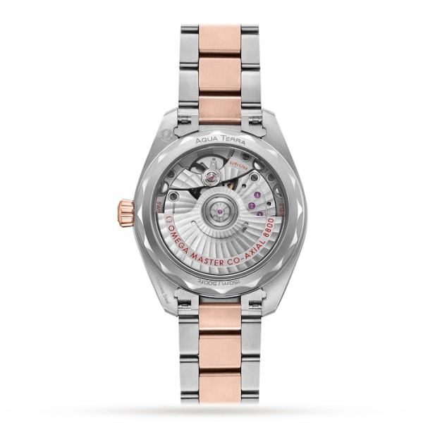 Replica Omega Seamaster Women Automatic Beige Stainless Steel & 18ct Rose Gold Watch O22020342059001 - Image 5