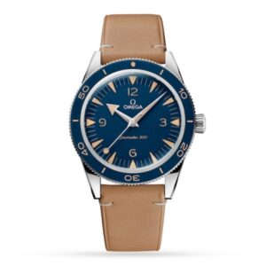 Replica Omega Seamaster Men Automatic Blue Calf Watch O23432412103001