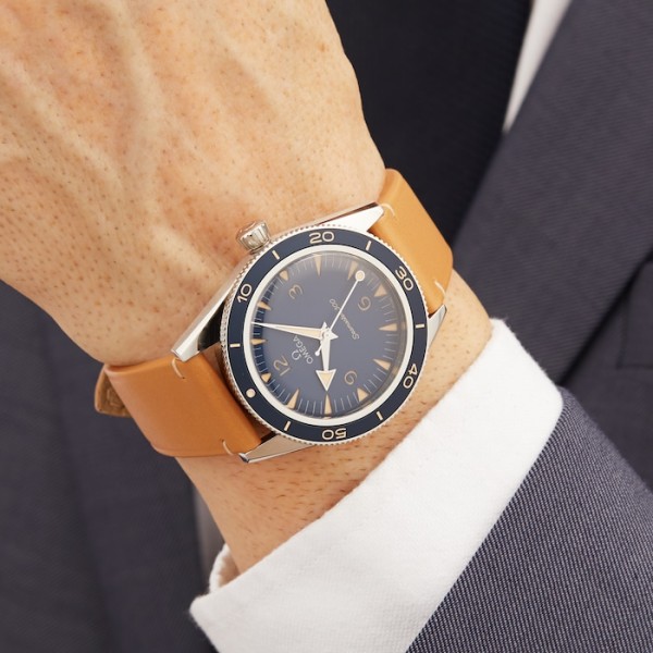 Replica Omega Seamaster Men Automatic Blue Calf Watch O23432412103001 - Image 5