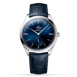 Replica Omega Tresor Men Blue Alligator Watch O43513402103002