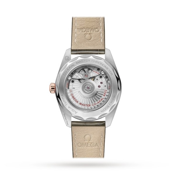 Replica Omega Seamaster Aqua Terra Women Automatic Grey Leather Watch O22023382060001 - Image 2