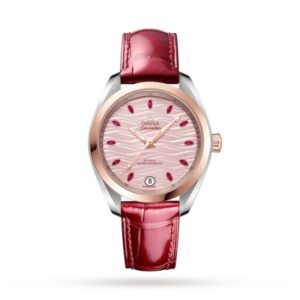 Replica Omega Seamaster Aqua Terra Women Automatic Red Leather Watch O22023342060001