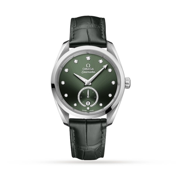 Replica Omega Aquaterra Women Automatic Green Leather Watch O22013382060001