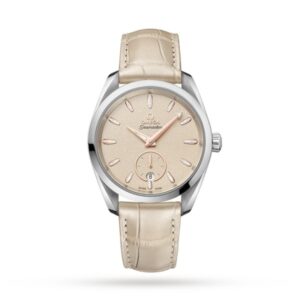 Replica Omega Seamaster Aqua Terra Women Automatic Beige Leather Watch O22013382009001