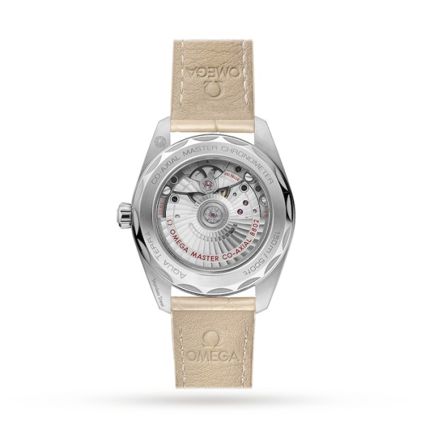 Replica Omega Seamaster Aqua Terra Women Automatic Beige Leather Watch O22013382009001 - Image 2