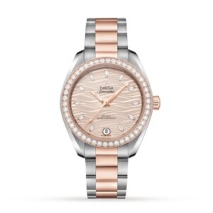 Replica Omega Seamaster Women Automatic Beige 18ct Rose Gold & Stainless Steel Watch O22025342059001