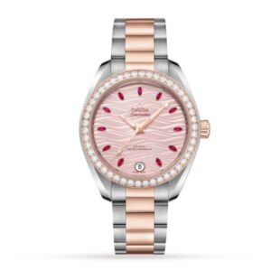 Replica Omega Seamaster Women Automatic Grey 18ct Rose Gold & Stainless Steel Watch O22025342060001