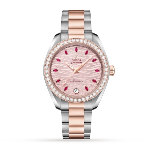 Replica Omega Seamaster Women Automatic Grey 18ct Rose Gold & Stainless Steel Watch O22025342060001