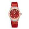 Replica Omega Constellation Women Automatic Red Leather Watch O13123292099002