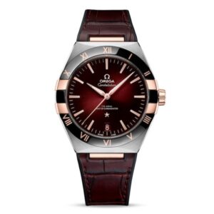 Replica Omega Constellation Men Automatic Red Leather Watch O13123412111001