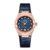 Replica Omega Constellation Women Automatic Blue Leather Watch O13153292099001