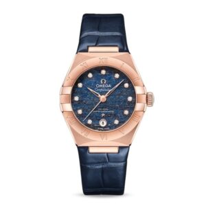 Replica Omega Constellation Women Automatic Blue Leather Watch O13153292099001