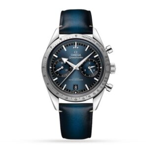 Replica Omega Speedmaster Men Automatic Blue Leather Watch O33212415103001