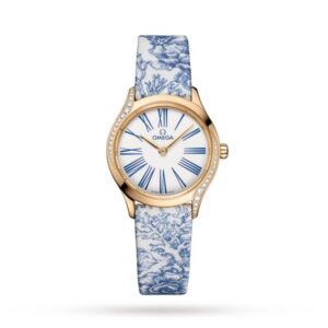 Replica Omega De Ville Women Quartz White Fabric Watch O42857266004001