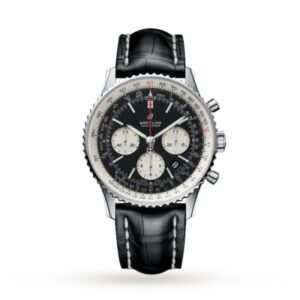 Replica Breitling Navitimer Men Automatic Black Leather Watch AB0127211B1P1