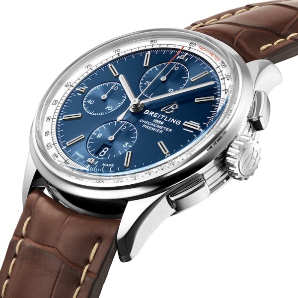 Replica Breitling Premier Men Automatic Blue Crocodile Watch A13315351C1P1 - Image 2