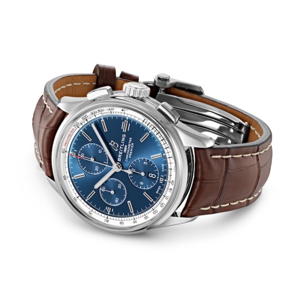 Replica Breitling Premier Men Automatic Blue Crocodile Watch A13315351C1P1 - Image 3