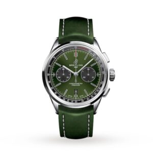 Replica Breitling Premier Bentley Men Automatic Green Leather Watch AB0118A11L1X1