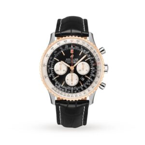Replica Breitling Navitimer Men Automatic Black Leather Watch UB0127211B1P2