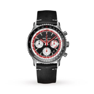 Replica Breitling Navitimer Men Automatic Black Leather Watch AB01211B1B1X2