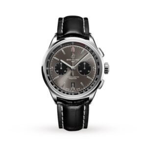 Replica Breitling Premier Men Automatic Grey Crocodile Watch AB0118221B1P1