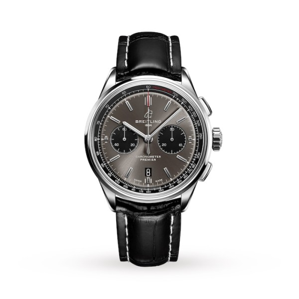 Replica Breitling Premier Men Automatic Grey Crocodile Watch AB0118221B1P1