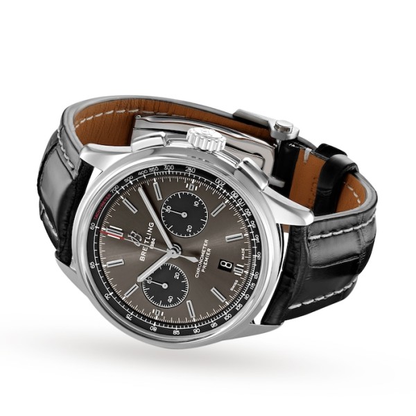 Replica Breitling Premier Men Automatic Grey Crocodile Watch AB0118221B1P1 - Image 2