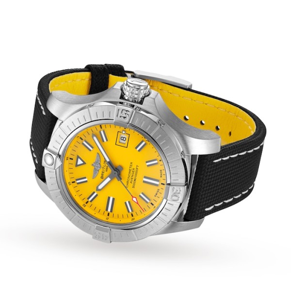 Replica Breitling Avenger Men Automatic Yellow Leather Watch A17319101I1X2 - Image 2