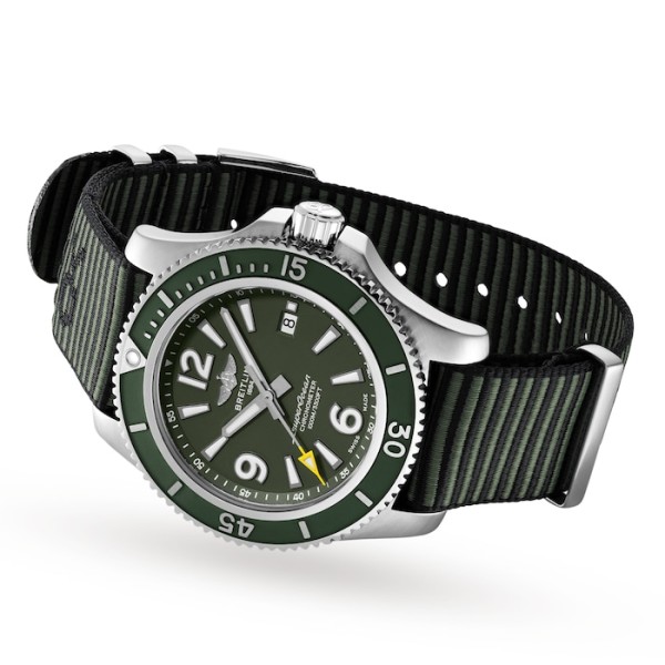 Replica Breitling Superocean Men Automatic Green Nylon Watch A17367A11L1W1 - Image 4