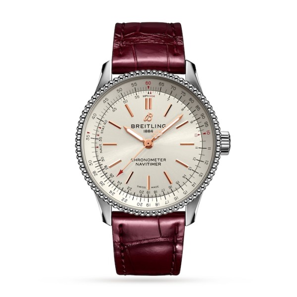 Replica Breitling Navitimer Women Automatic Silver Crocodile Watch A17395F41G1P1