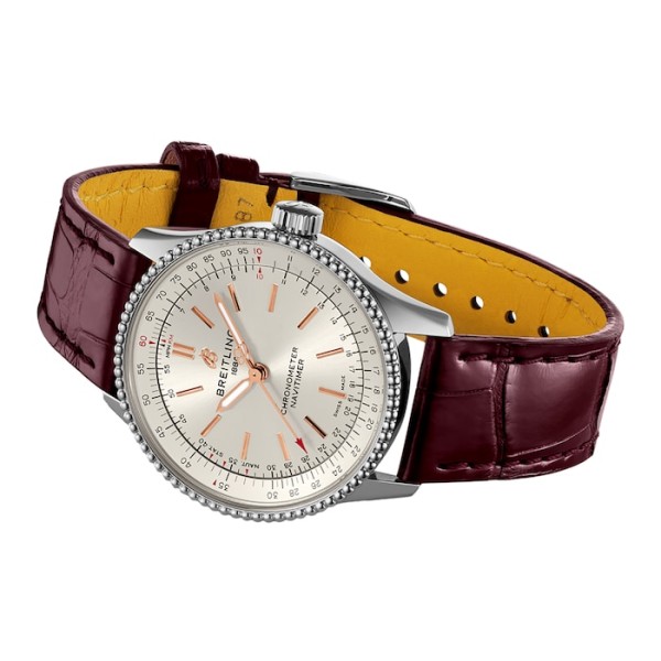 Replica Breitling Navitimer Women Automatic Silver Crocodile Watch A17395F41G1P1 - Image 3