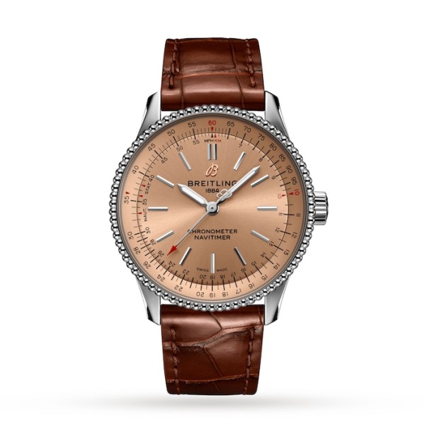 Replica Breitling Navitimer Women Automatic Brown Crocodile Watch A17395201K1P1