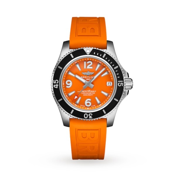 Replica Breitling Superocean Women Automatic Orange Rubber Watch A17316D71O1S1