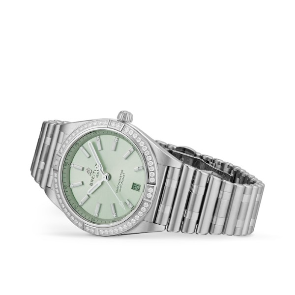 Replica Breitling Chronomat Women Automatic Green Stainless Steel Watch A10380591L1A1 - Image 3