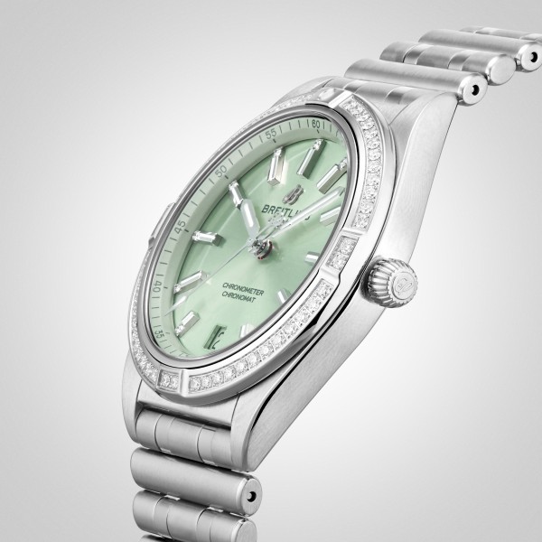 Replica Breitling Chronomat Women Automatic Green Stainless Steel Watch A10380591L1A1 - Image 5