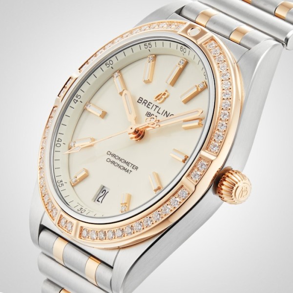 Replica Breitling Chronomat Women Automatic Silver Stainless Steel & 18ct Rose Gold Watch U10380591A1U1 - Image 6