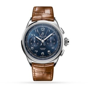 Replica Breitling Premier Men Blue Alligator Watch AB1510171C1P1