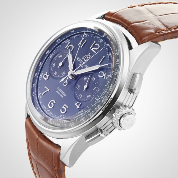 Replica Breitling Premier Men Blue Alligator Watch AB1510171C1P1 - Image 5