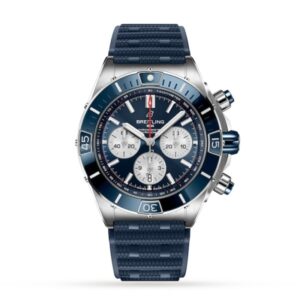 Replica Breitling Chronomat Men Automatic Blue Rubber Watch AB0136161C1S1