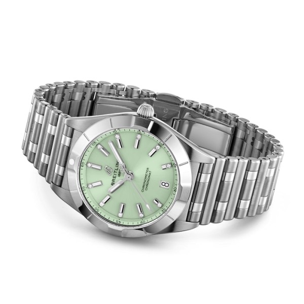 Replica Breitling Chronomat Women Quartz Green Stainless Steel Watch A77310101L1A1 - Image 4