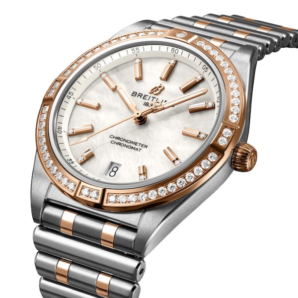 Replica Breitling Chronomat Women Automatic Mother of Pearl Stainless Steel & 18ct Rose Gold Watch U10380591A2U1 - Image 3